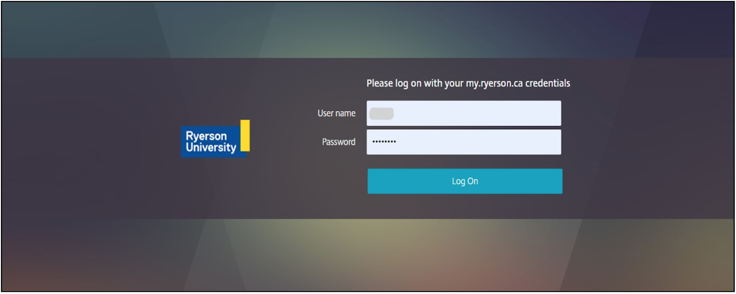 The webpage displays the login option for TMU students. 