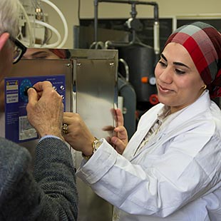 Dr. Amira Abdelrasoul in engineering lab