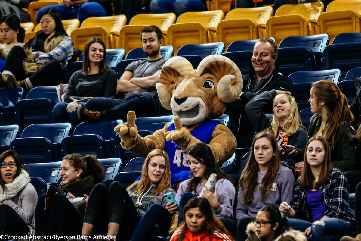 Eggy the Ram in the crowd