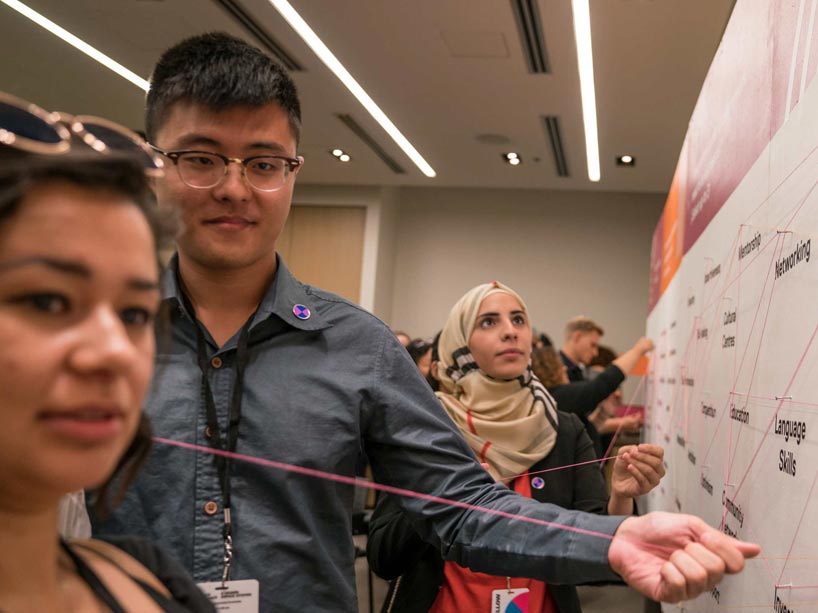 Young entrepreneurs at an interactive research event