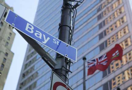 Street sign that reads Bay St.
