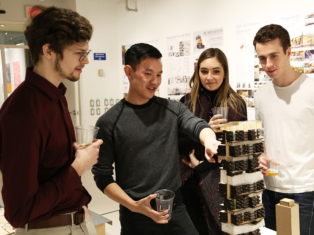Grad students critique a display model