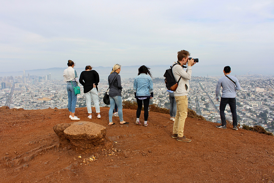 Group of students overlooking the city of San Francisco