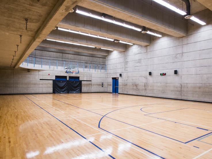The basketball court of the RAC 1 Gym