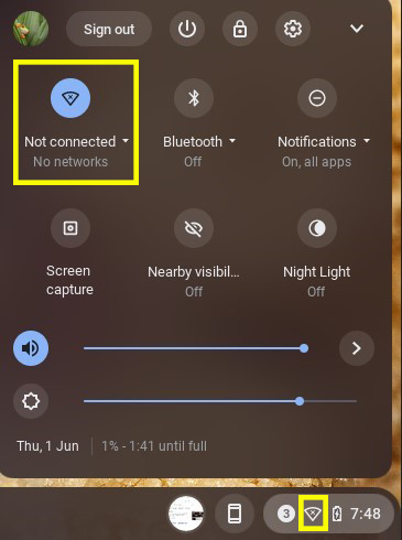 Chromebook wireless network settings