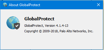 Version of GlobalProtect is displayed