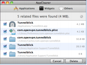 Select all files in the AppCleaner to be deleted