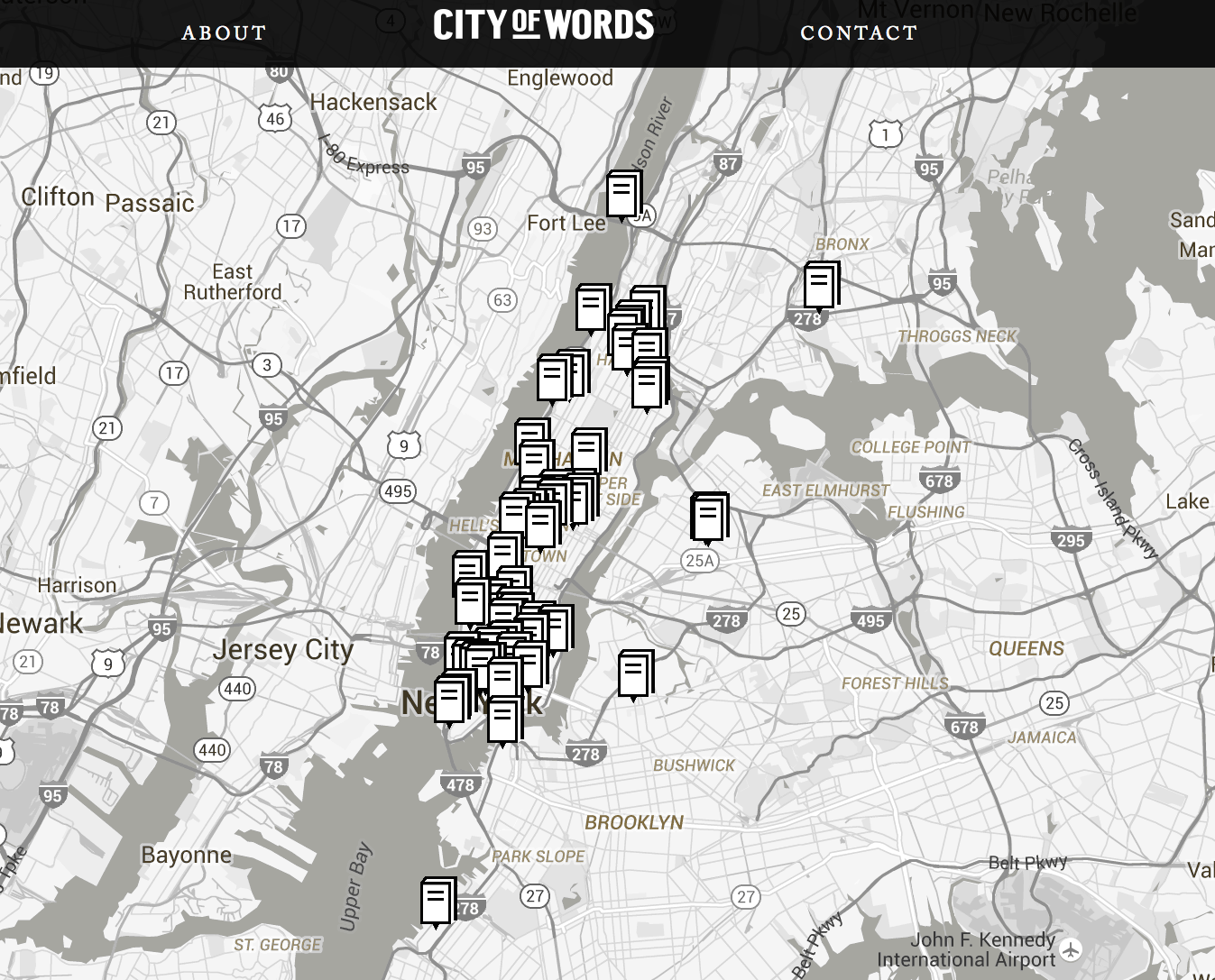 Screen Grab from City of Words Website