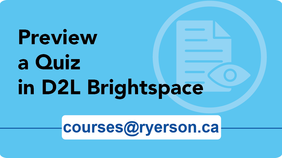 Preview a quiz in D2L Brightspace 