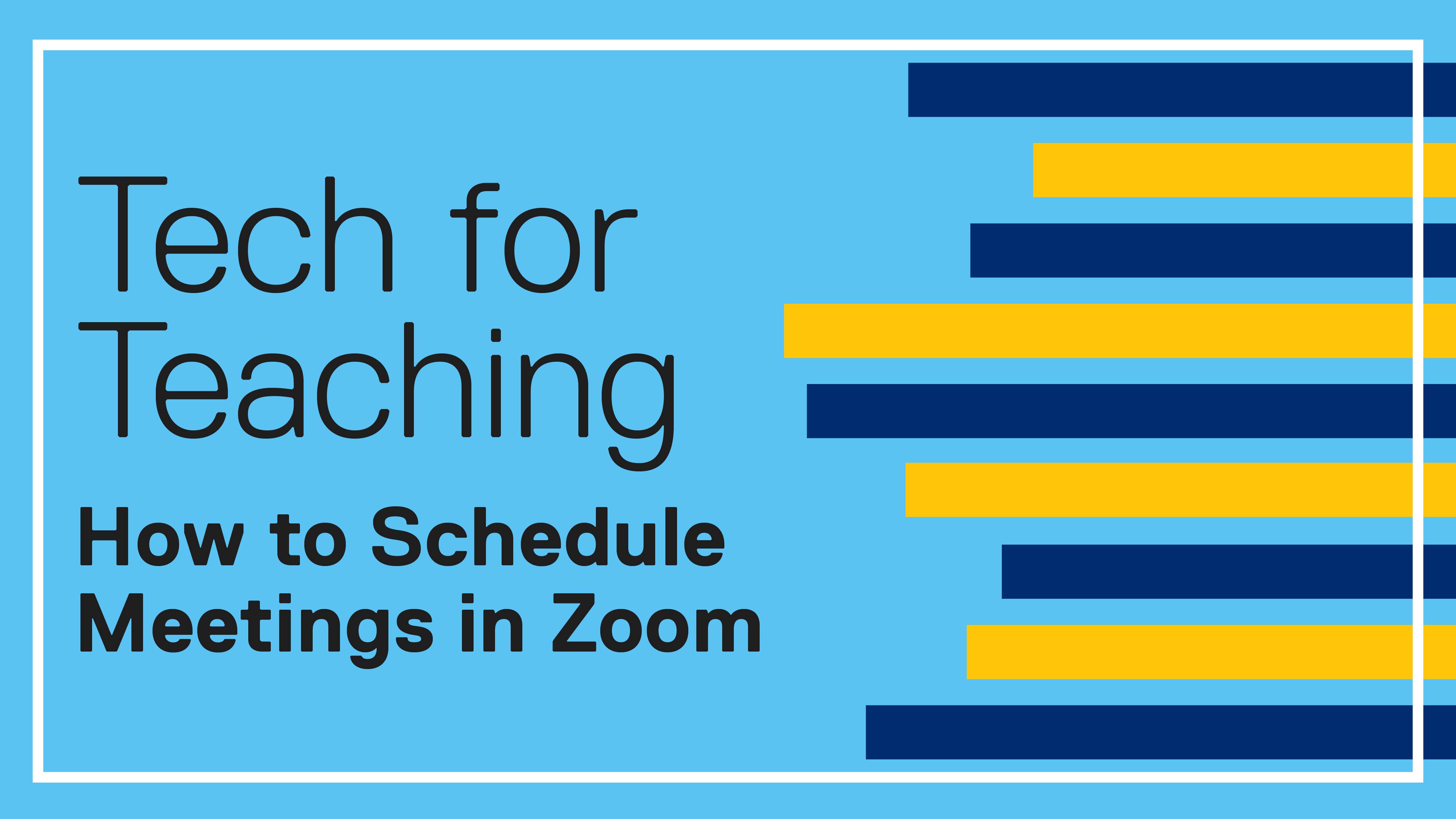 How to Schedule Meetings in Zoom