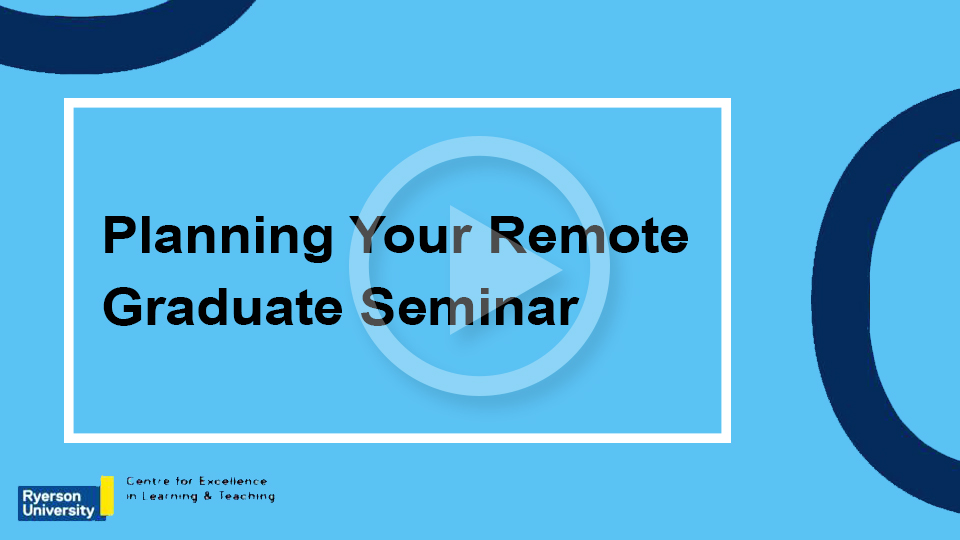 Planning Your Remote Graduate Seminar