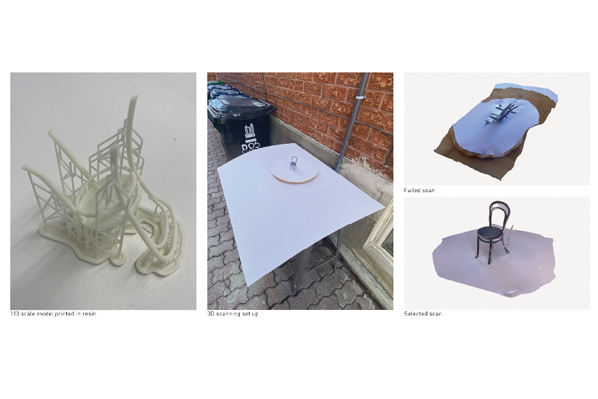 3D prints, scans and renders of a chair.