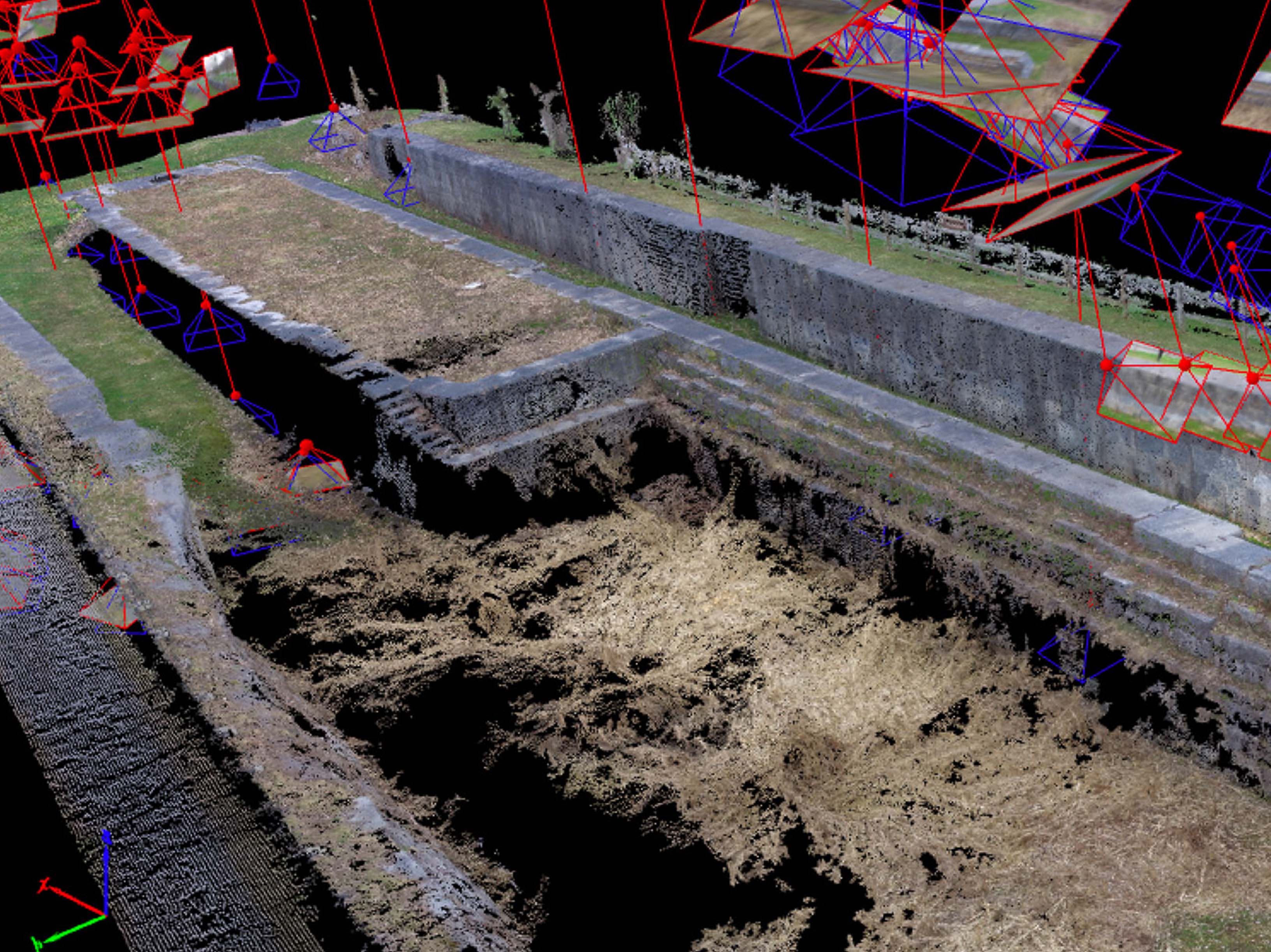 Screen shot from digital scanning and mapping software. 