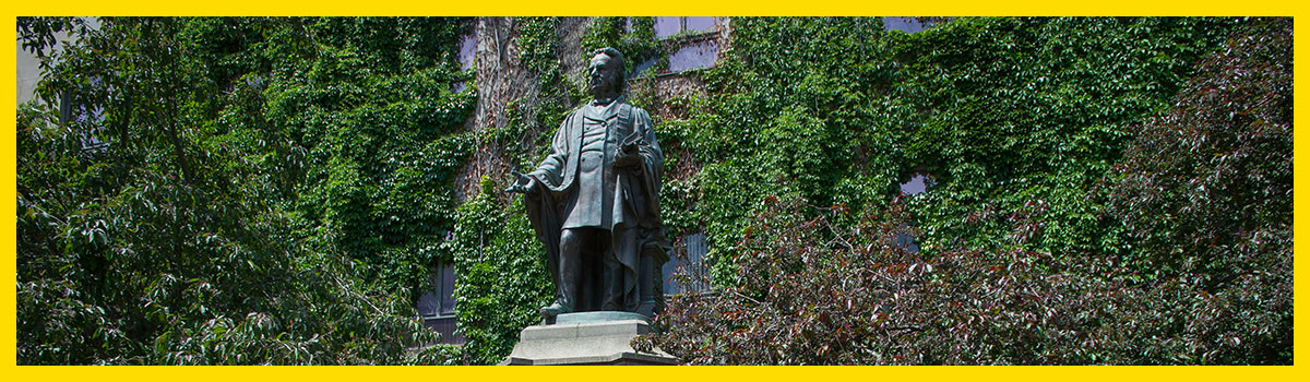 The statue of Egerton Ryerson on Gould Street on the Ryerson campus