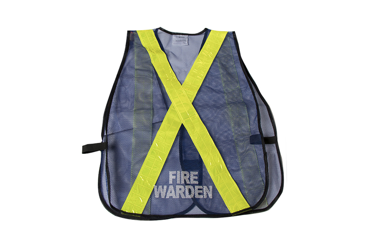 Black mesh fire warden vest