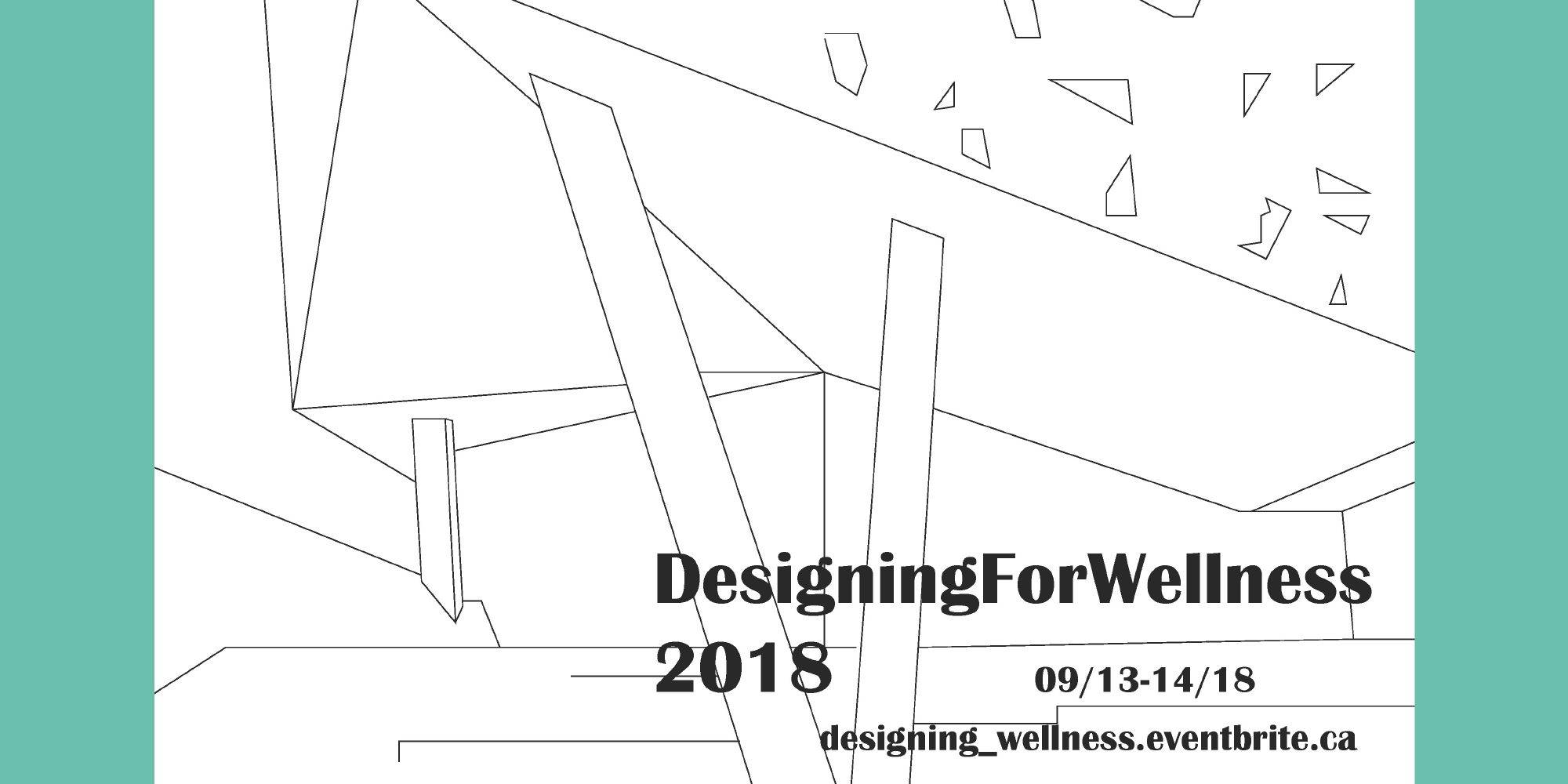 Abstract poster for the Designing For Wellness 2018 event that was organized by School of Interior Design and the Faculty of Communication and Design.