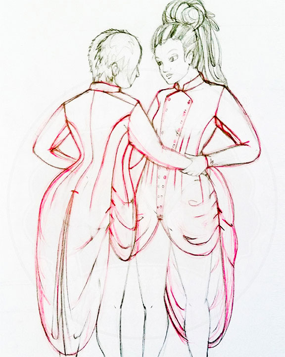 Sketch of Lady's velveteen jacket 