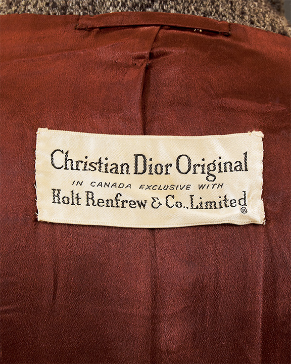 Label on Christian Dior wool jacket