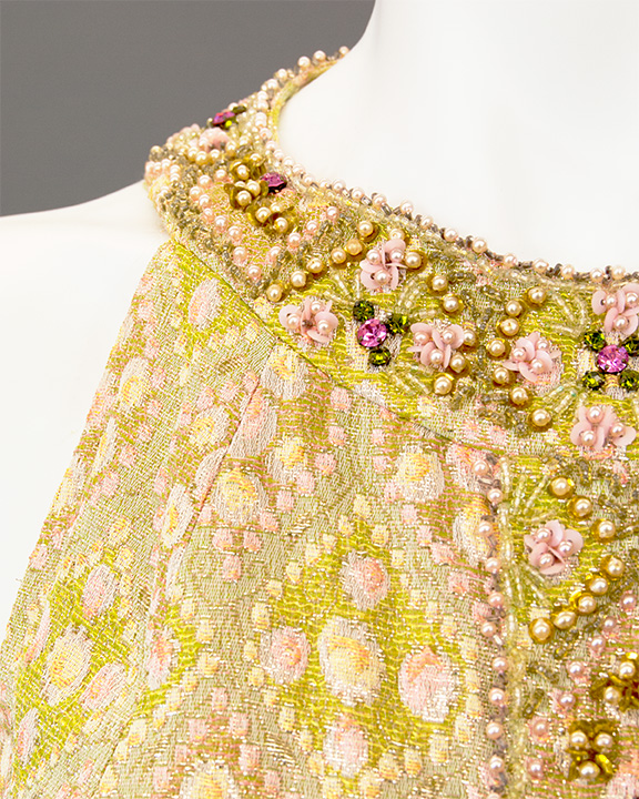 Neckline beading detail of Ruth Dukas evening gown