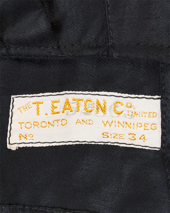 Label of T. Eaton Co. black silk shirtwaist