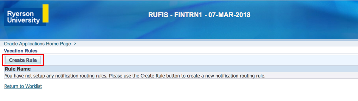 Screenshot showing the Create Rule button.