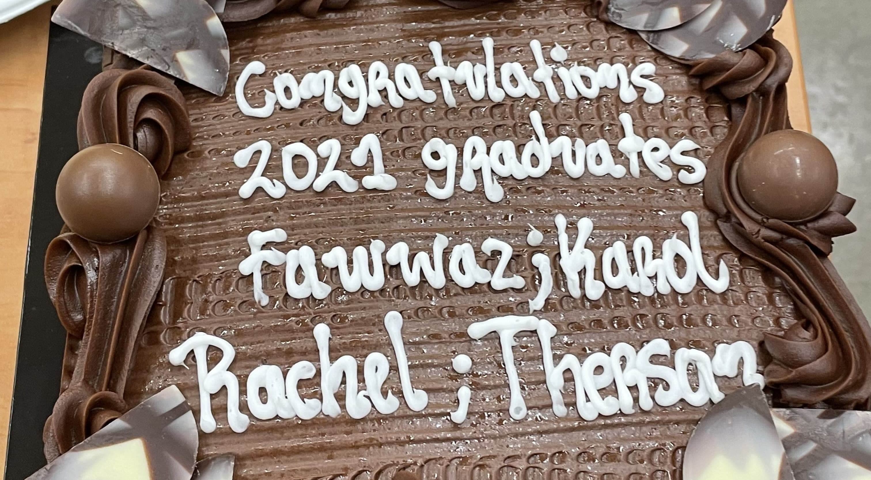 2021 MSc Graduates' Celebratory Cake