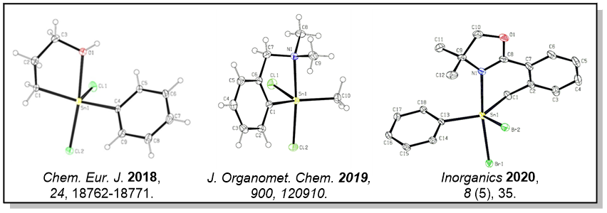 Crystal structures of three hypercoordinate tin compounds