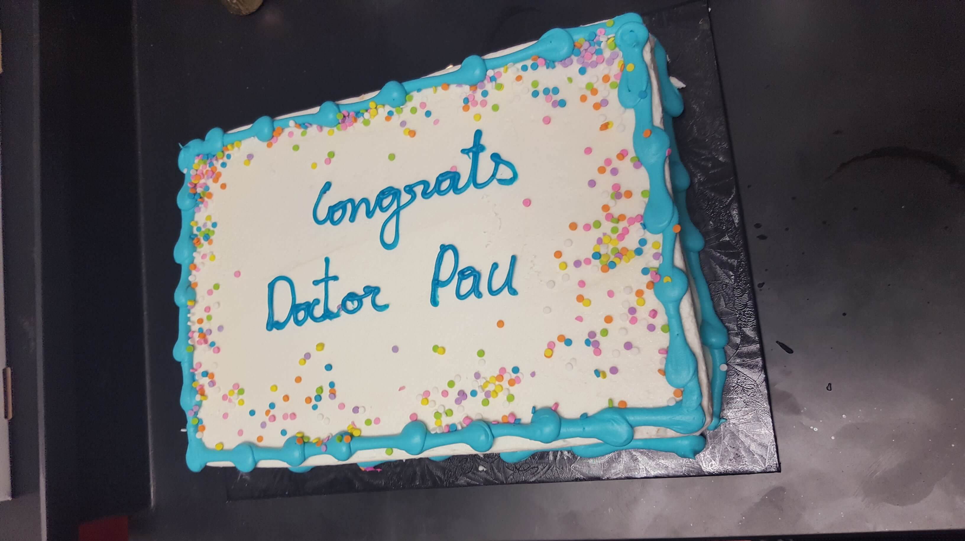 Jeff's PhD Cake