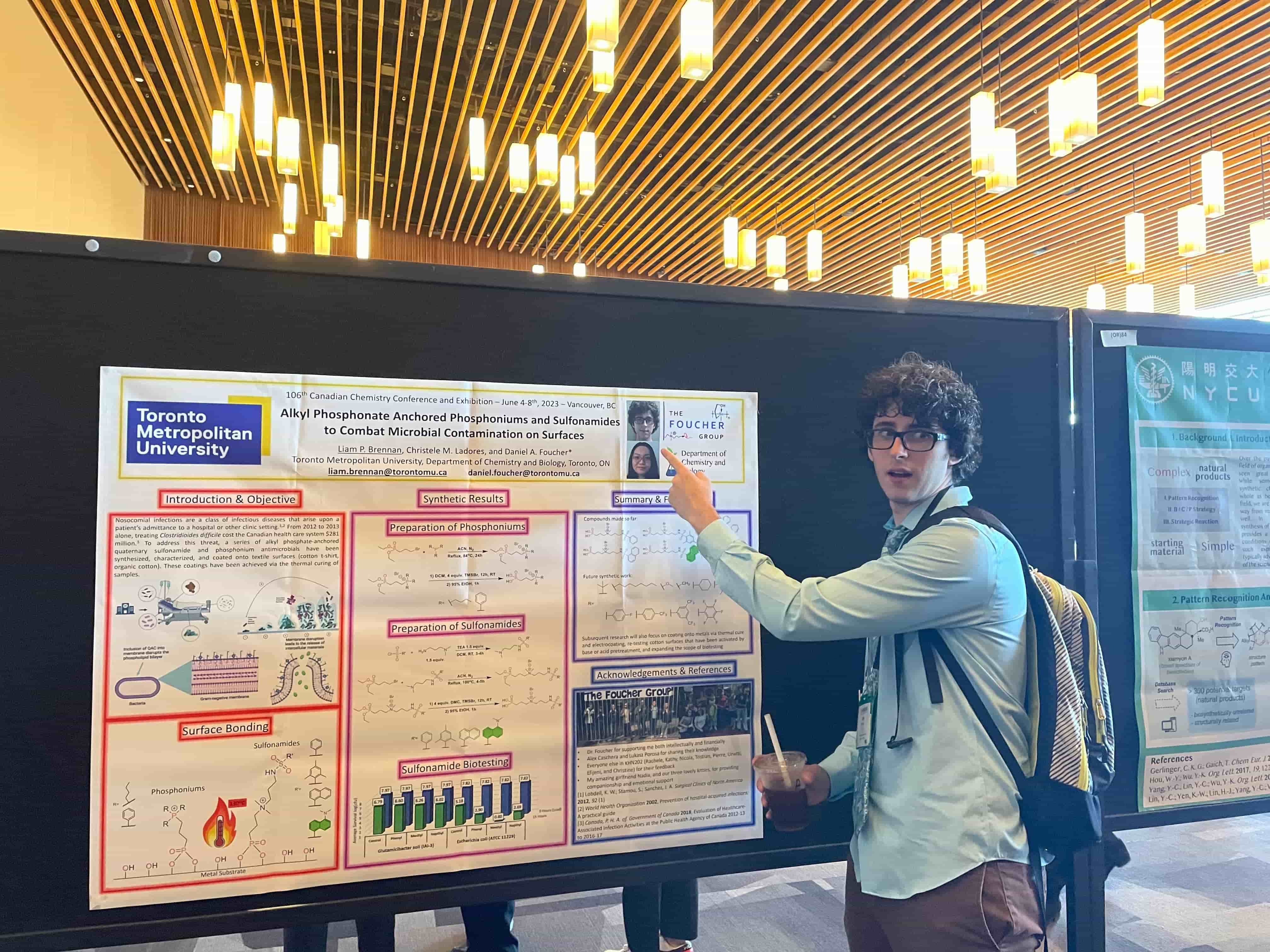 Liam presenting his poster at the CSC in Vancouver