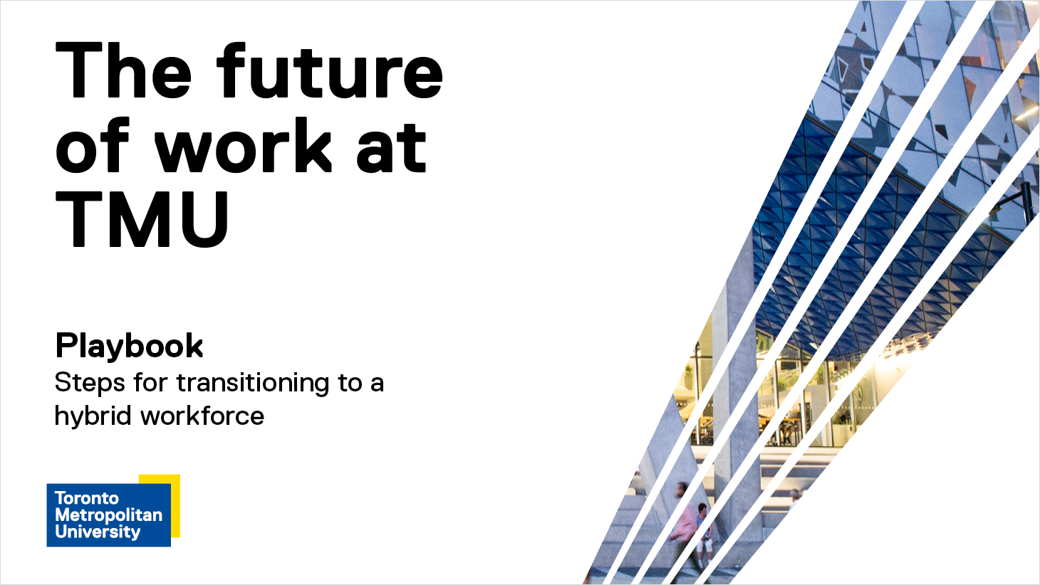 Links to the Future of Work at TMU Playbook - Steps for transitioning to a hybrid workforce.