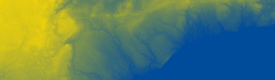 Elevation map of Toronto region in Ryerson blue-gold colours