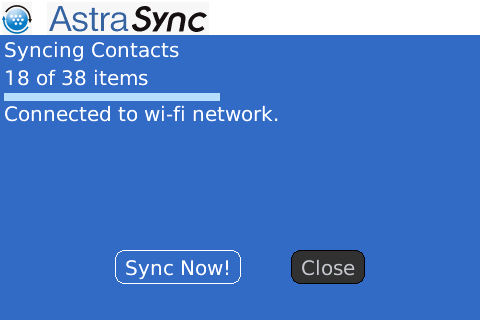 Screenshot of Sync Contacts Screen