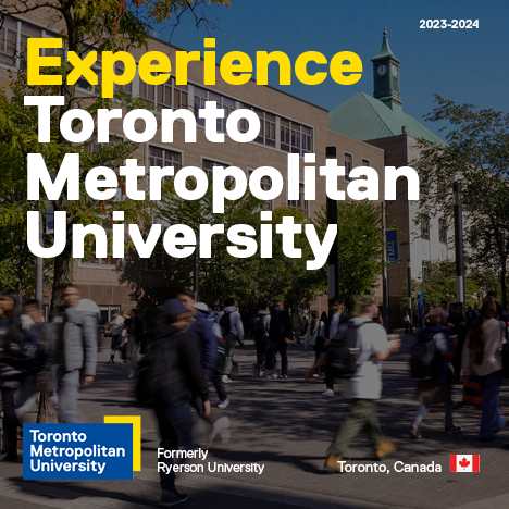 Cover of the 2023-2024 Toronto Metropolitan University brochure