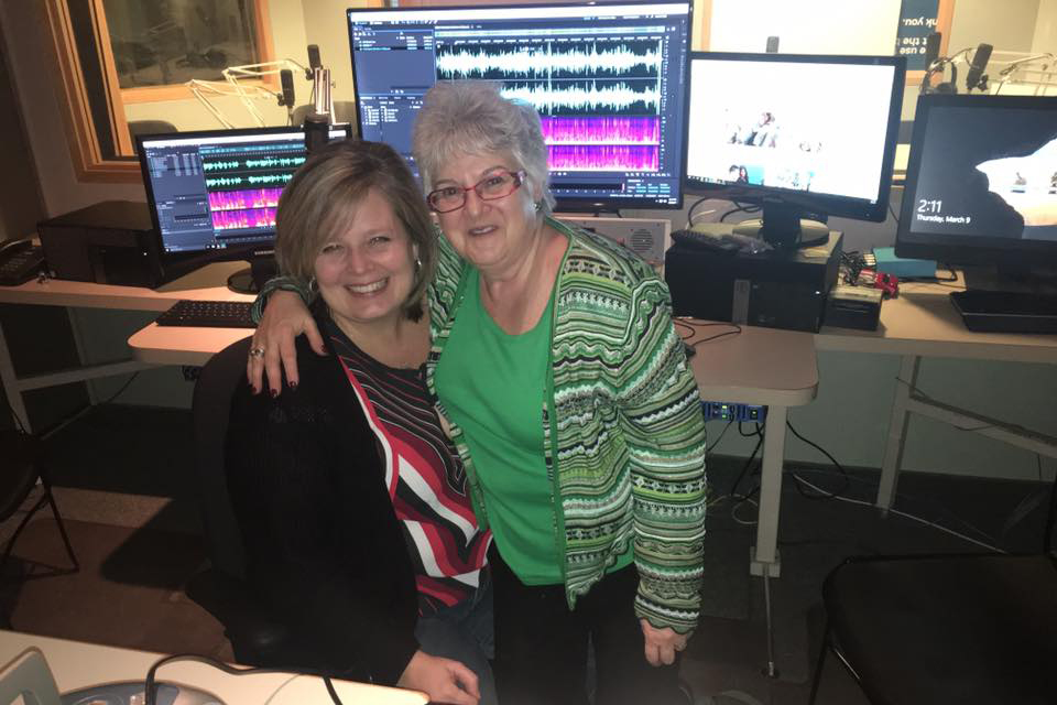 Angela and Suanne Kelman in the radio room control room. 