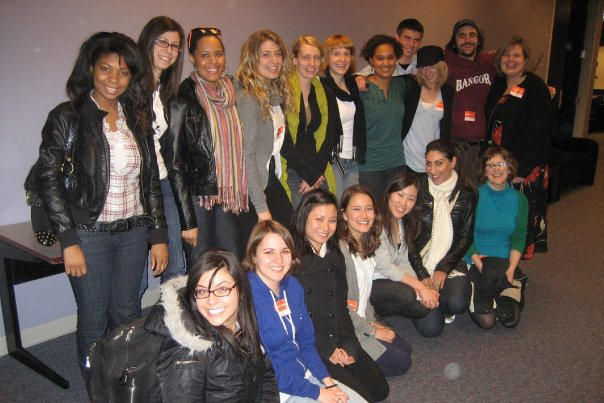 Angela Glover with the 2009 radio doc class.