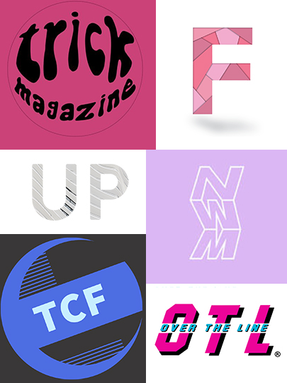 Logos from various student publications. 