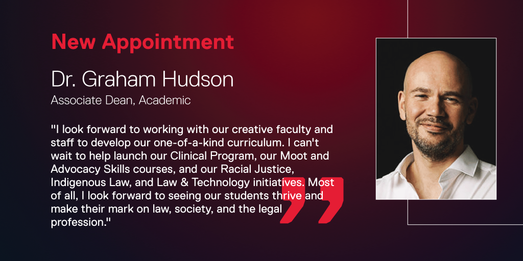 Graham Hudson new appointment as Associate Dean Academic quote