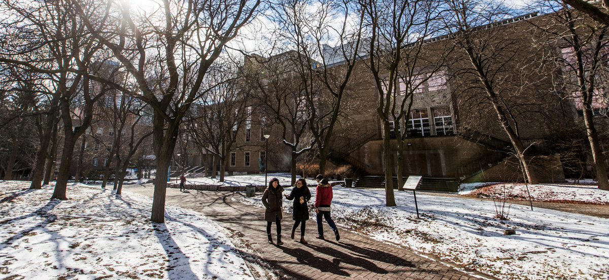 Ryerson University campus in winter