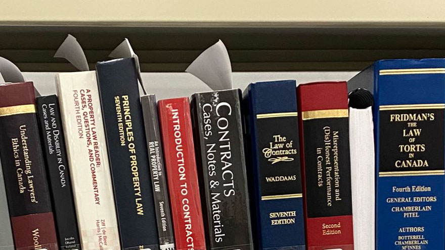 Law journals on a shelf