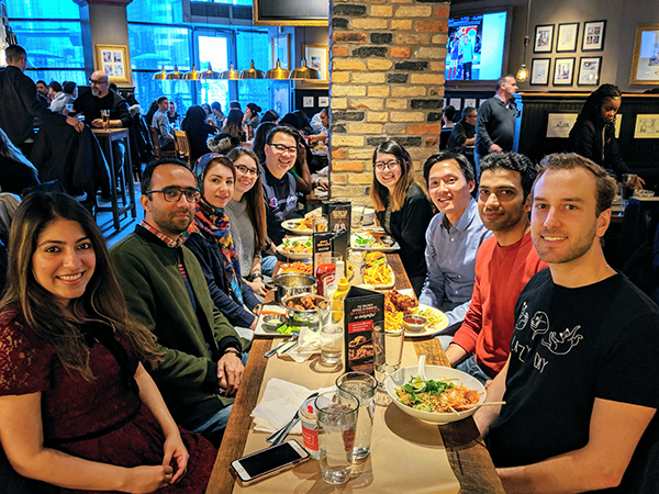 Group lunch in the winter of 2019.