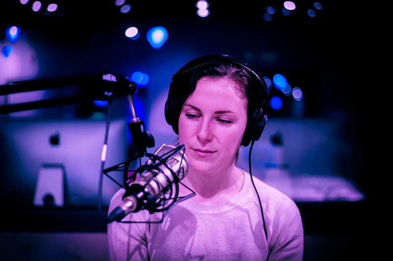Ryerson student recording in studio