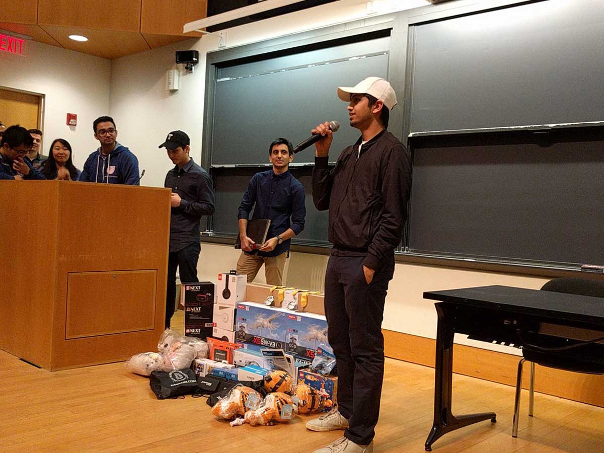 Nehal Rao and the Tracktive team makes their pitch at HackPrinceton