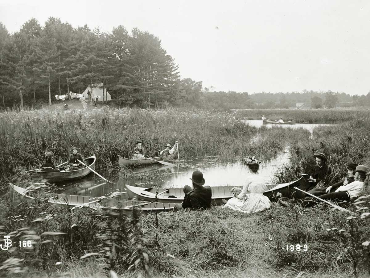 Boating at the Confluence of Mimico & Bowen Creeks at Lake Ontario, 1889