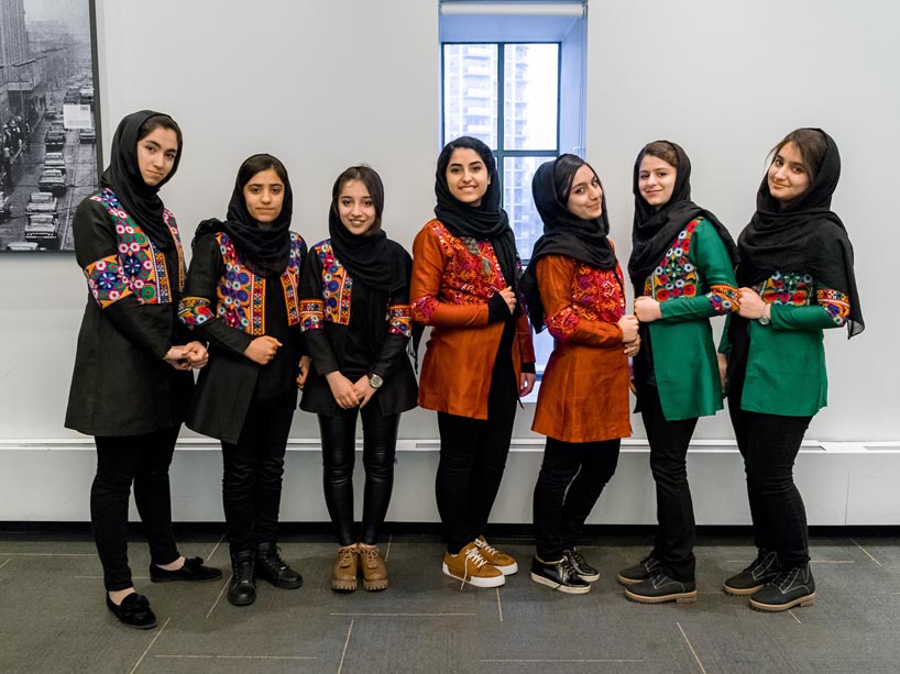 The Afghan Girls Robotics Team spoke at the Mattamy Athletic Centre on March 16