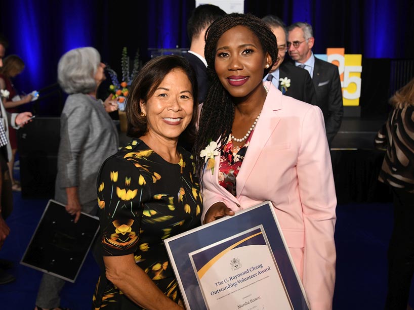 From left, Donette Chin-Loy Chang with 2018 recipient Marsha Brown
