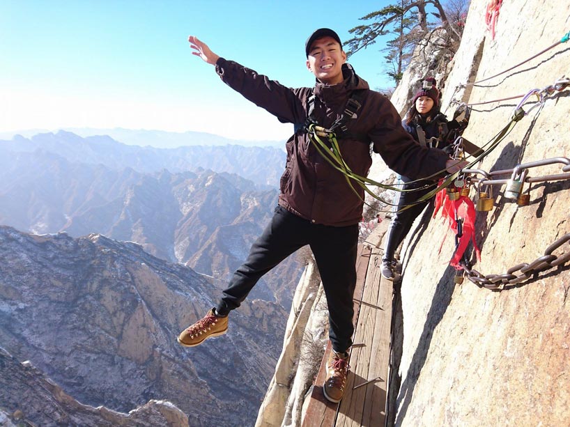 Felix Pun rock climbing in Hong Kong during his exchange to Hong Kong’s Polytechnic University