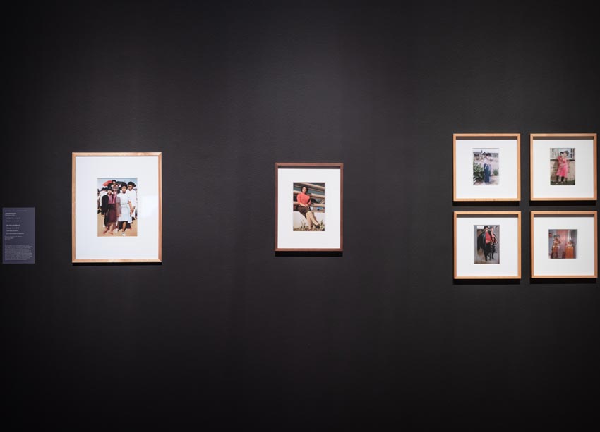 A series of framed images of a woman and her mother