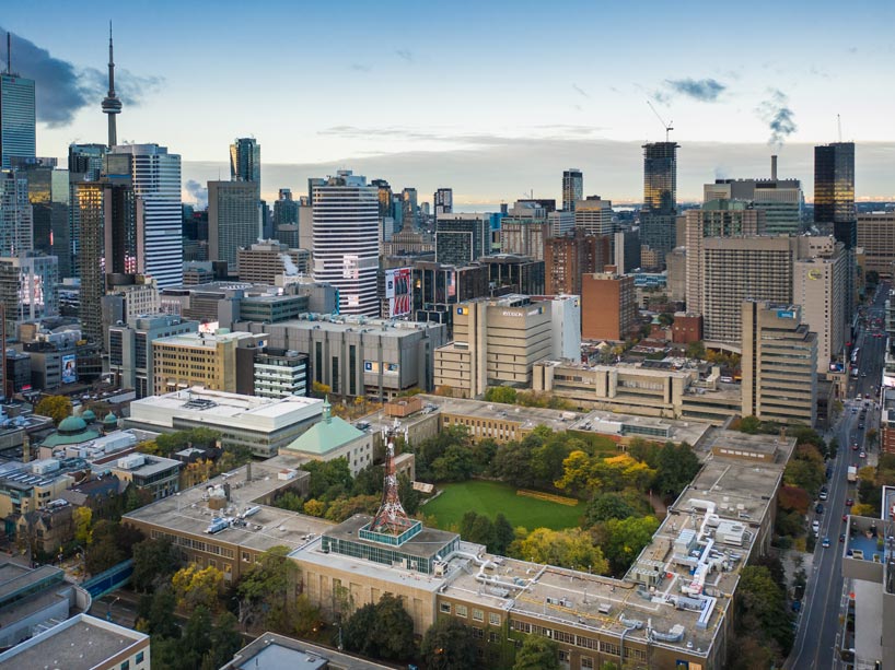 An aerial shot of the Ryerson campus