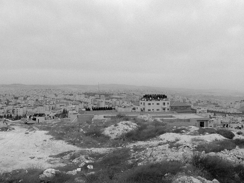 Black and white photo of the Jordan Summer Palace in East Jerusalem