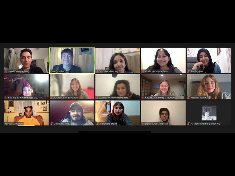 A virtual meeting with 15 people on the screen.